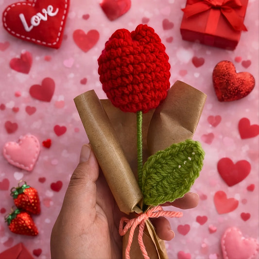 Handmade crochet tulip